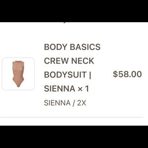 Skims body basics crew neck bodysuit 2x